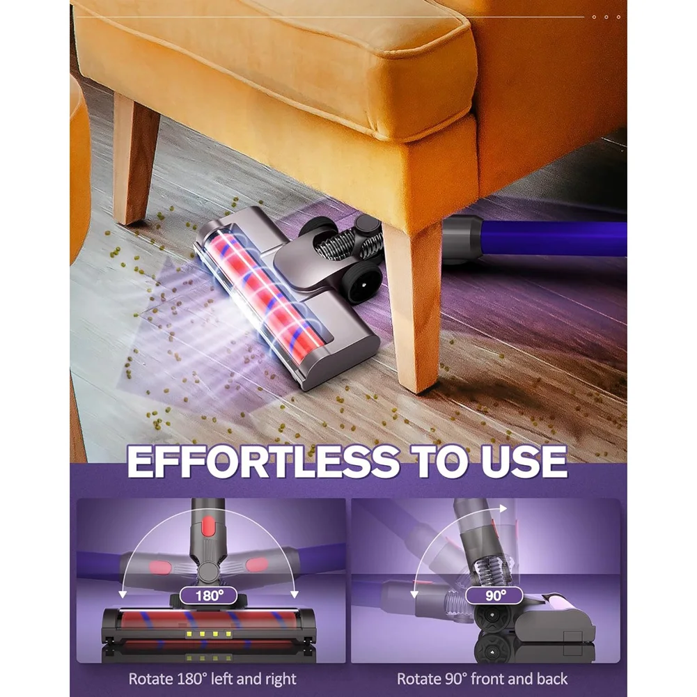 

M17K-Soft Roller Brush Head Replacement With LED Light For Dyson V15 V8 V7 V10 V11 Vacuums Cleaner Hardwood Floor Attachment