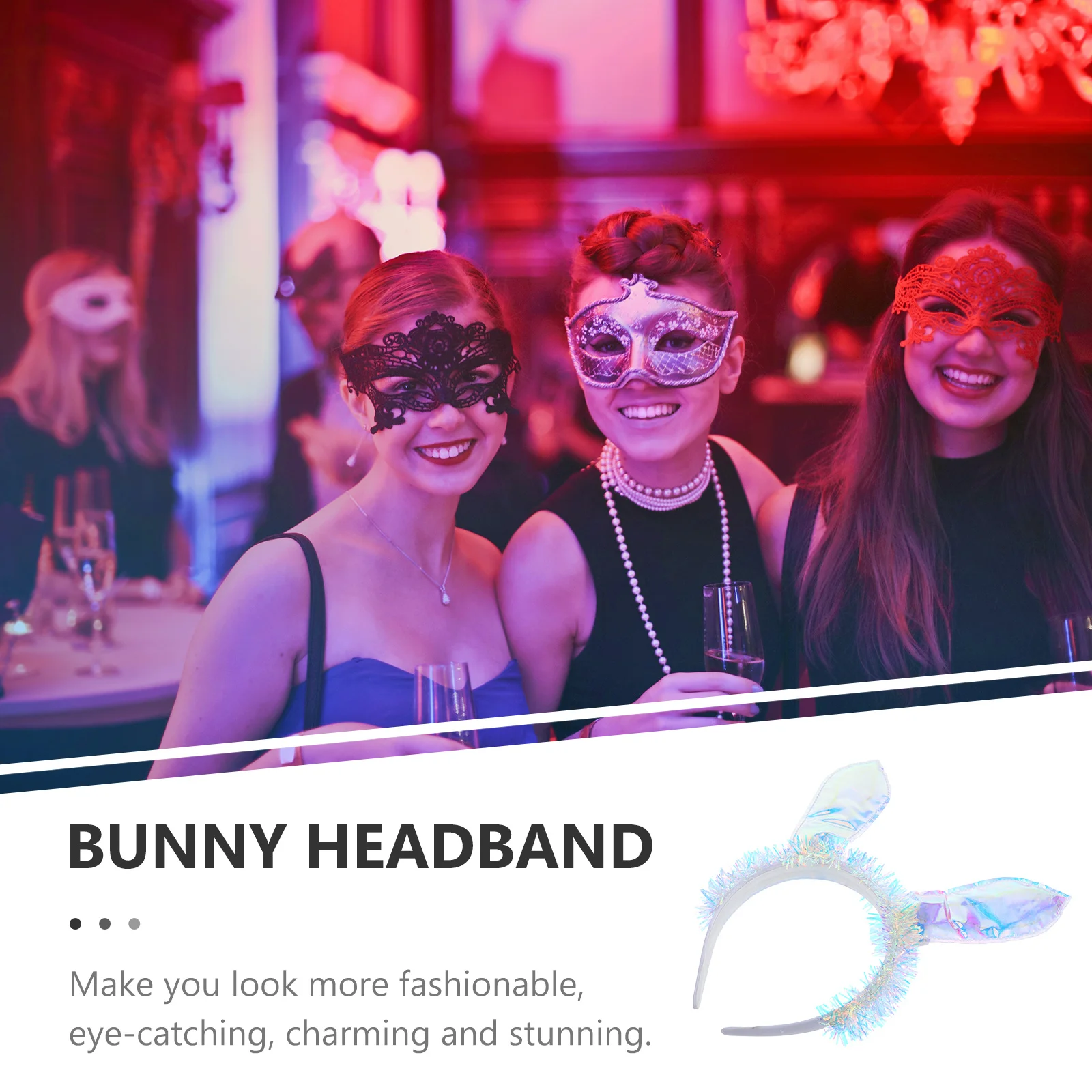 

Accessory Furry Glow Rabbit Ear Headband Bunny Ears Hair Clips Cosplay for Headwear
