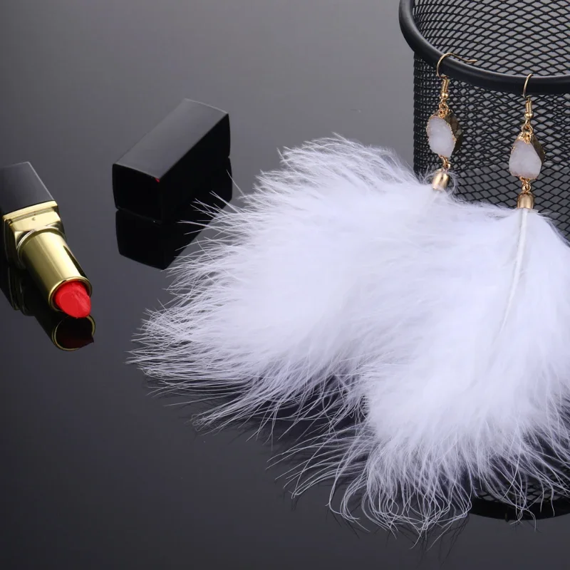 Серьги Женские Long Feather Earrings Large Plush Pendant Tassel Drop Earrings for Women Trendy Boho Wedding Jewelry 귀걸이