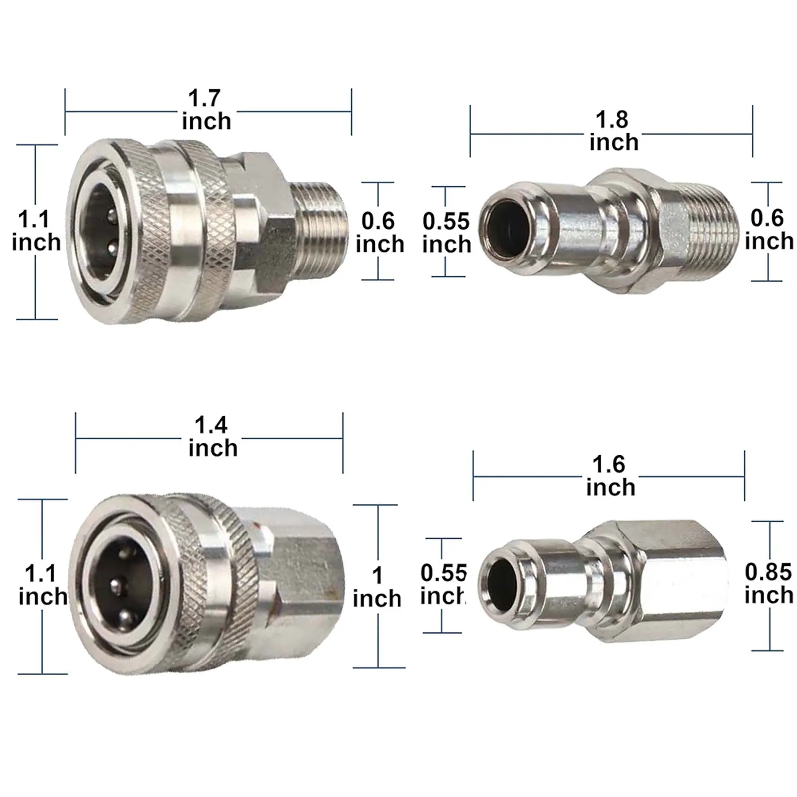 

Stainless Steel Connectors Pressure Washer Adapter High Efficiency Cleaning As Shown Suitable For Hot Cold Water