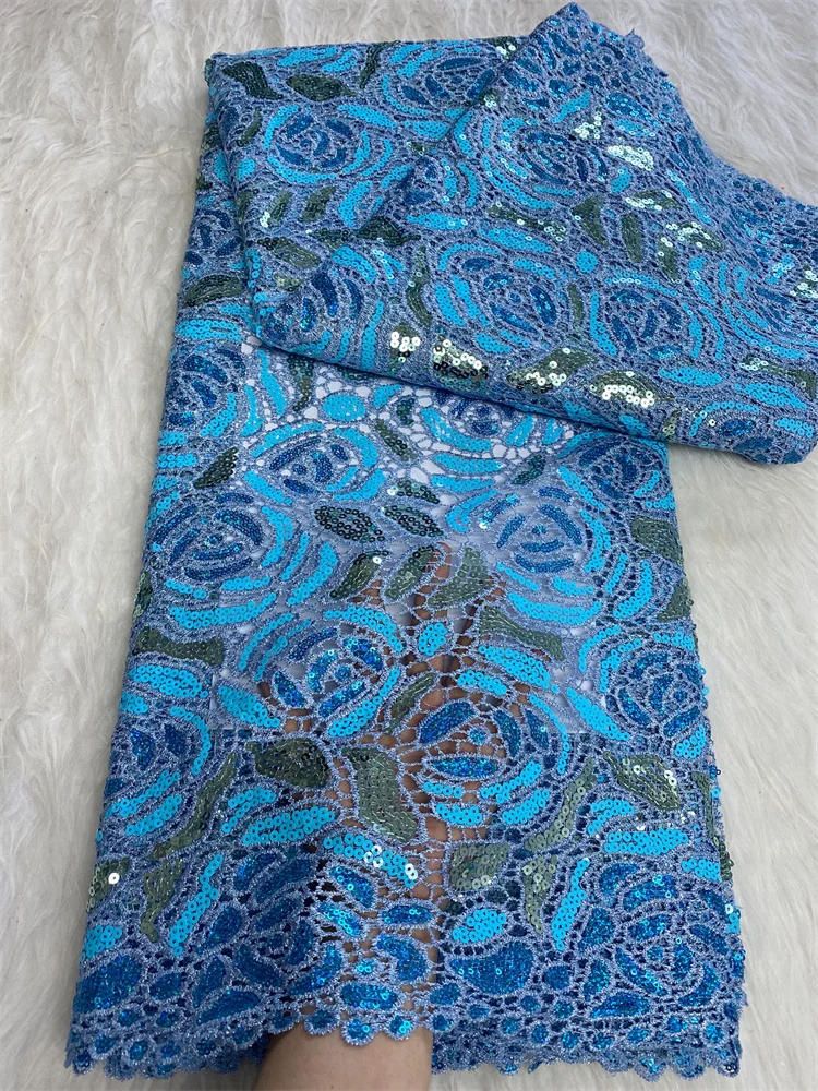 

African Swiss Voile Lace 2025 High Quality Nigerian French Guipure Cord Net Lace Fabrics in Switzerland 5 Yards For Party Dress