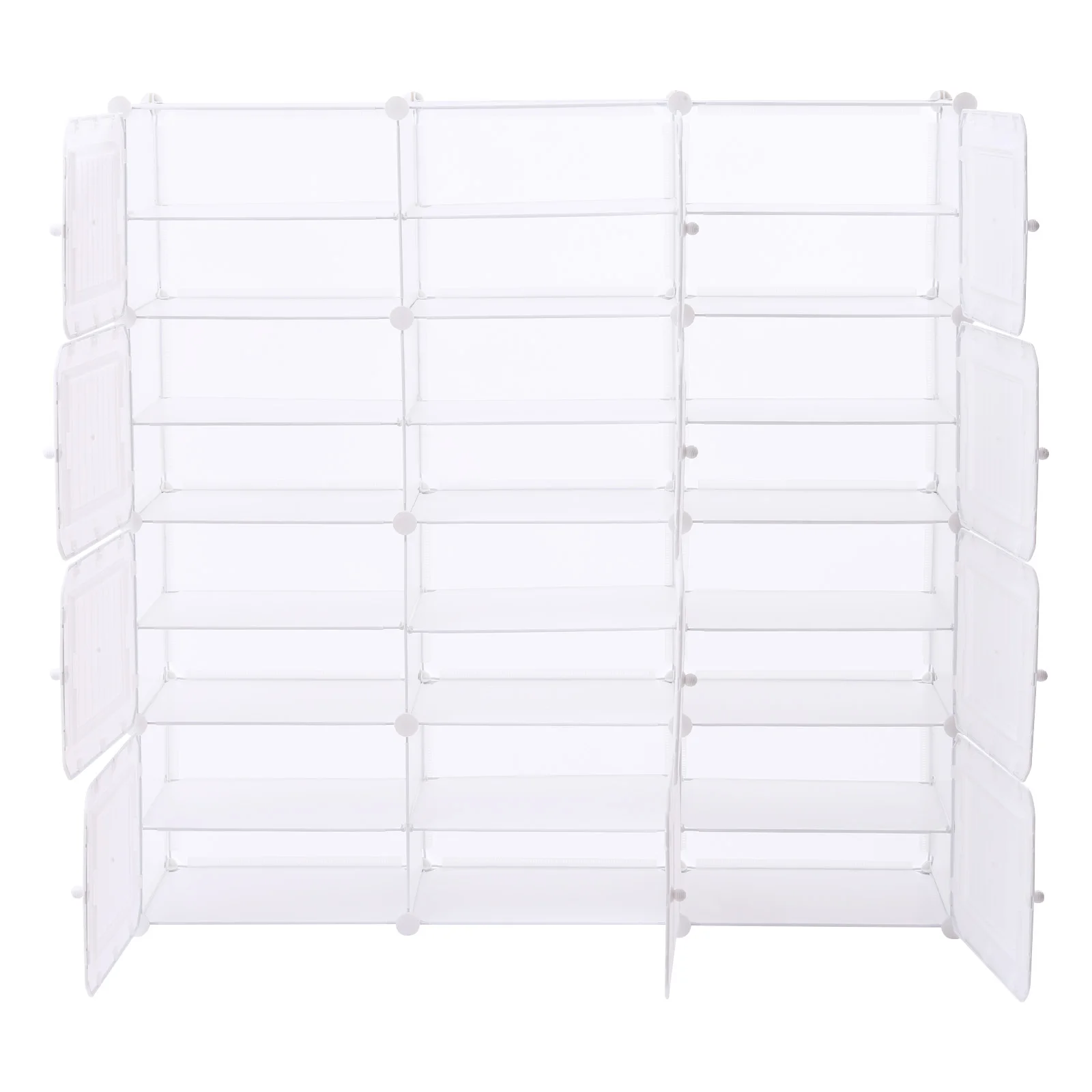 Portable Shoe Rack 48 Pair DIY Shoe Storage Shelf Organizer Plastic Shoe Organizers for Entryway White