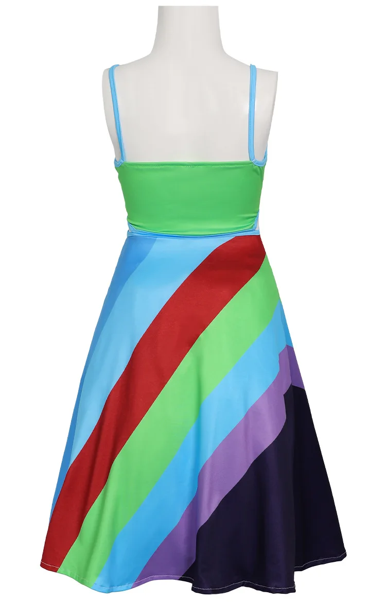 Cosplay für Frauen, inspiriertes Kleid, ausgefallene Kostüme, mehrfarbige Erwachsenenkostüme, Karneval, Halloween-Kostüm – Detail 7