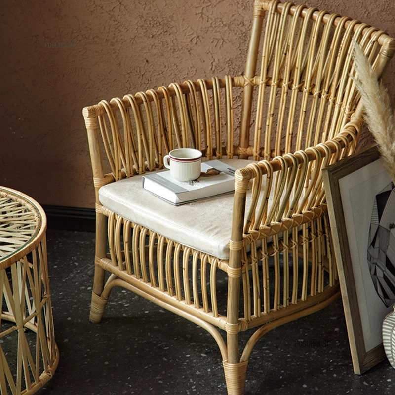 

М Американские одиночные стулья из ротанга, уличная мебель в скандинавском стиле, балкон, спинка для отдыха, пляжный стул, стул для гостиной m