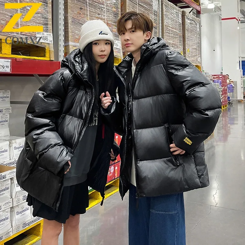 

COMXZ Роскошный мужской короткий пуховик с капюшоном для путешествий на открытом воздухе, легкие теплые куртки в городском стиле, удобное теплое зимнее пальто