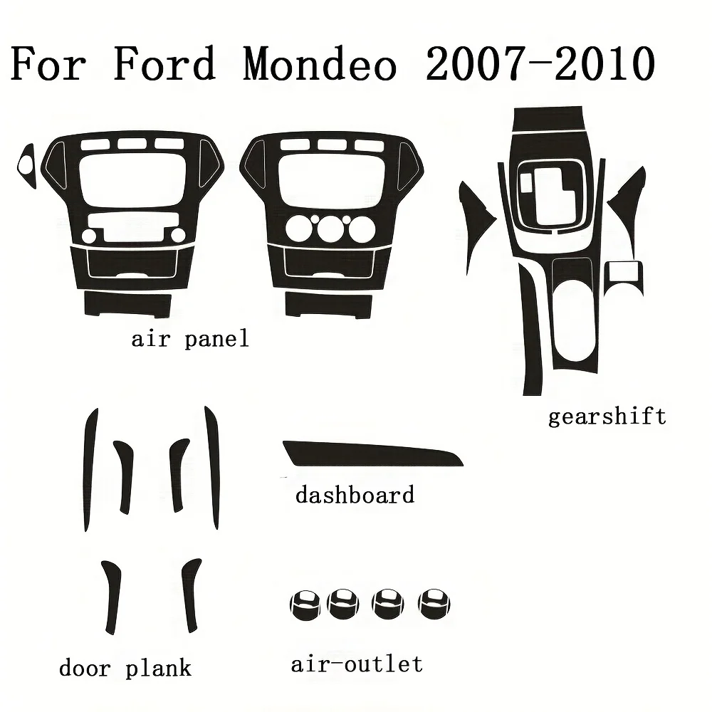 

For Ford Fusion 2013-2016 Interior Central Control Panel Door Handle 5D Carbon Fiber Stickers Decals Car styling Accessorie