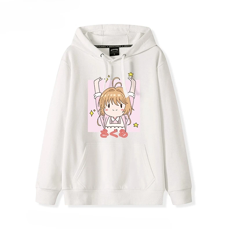 Neue Herbst Langarm Pullover Magic Girl Veränderbar Sakura Japanischen Lose Top Paar Outfit Einfache Campus Stil Lose Mantel
