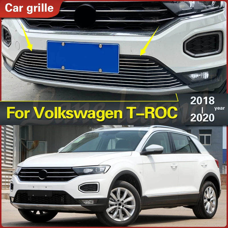 

For Volkswagen VW T-ROC 2018-2020 High-quality Stainless Steel Body Kit Racing Grill Grille Decoration Protection Accessories