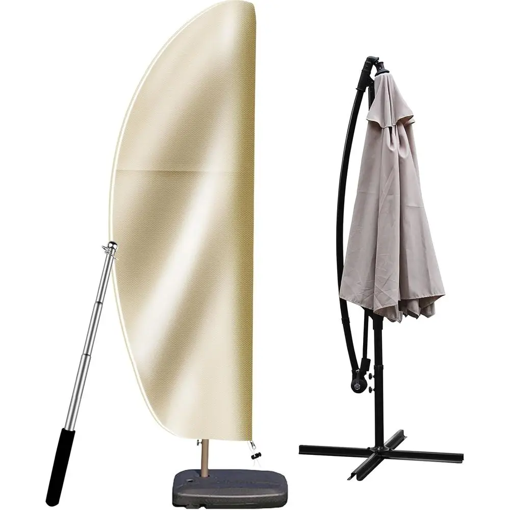 

Heavy-Duty 420D Fabric Patio Umbrella Cover with Pole and Zipper, Waterproof, UV Protection for 9-14ft Cantilever and Offset Umb