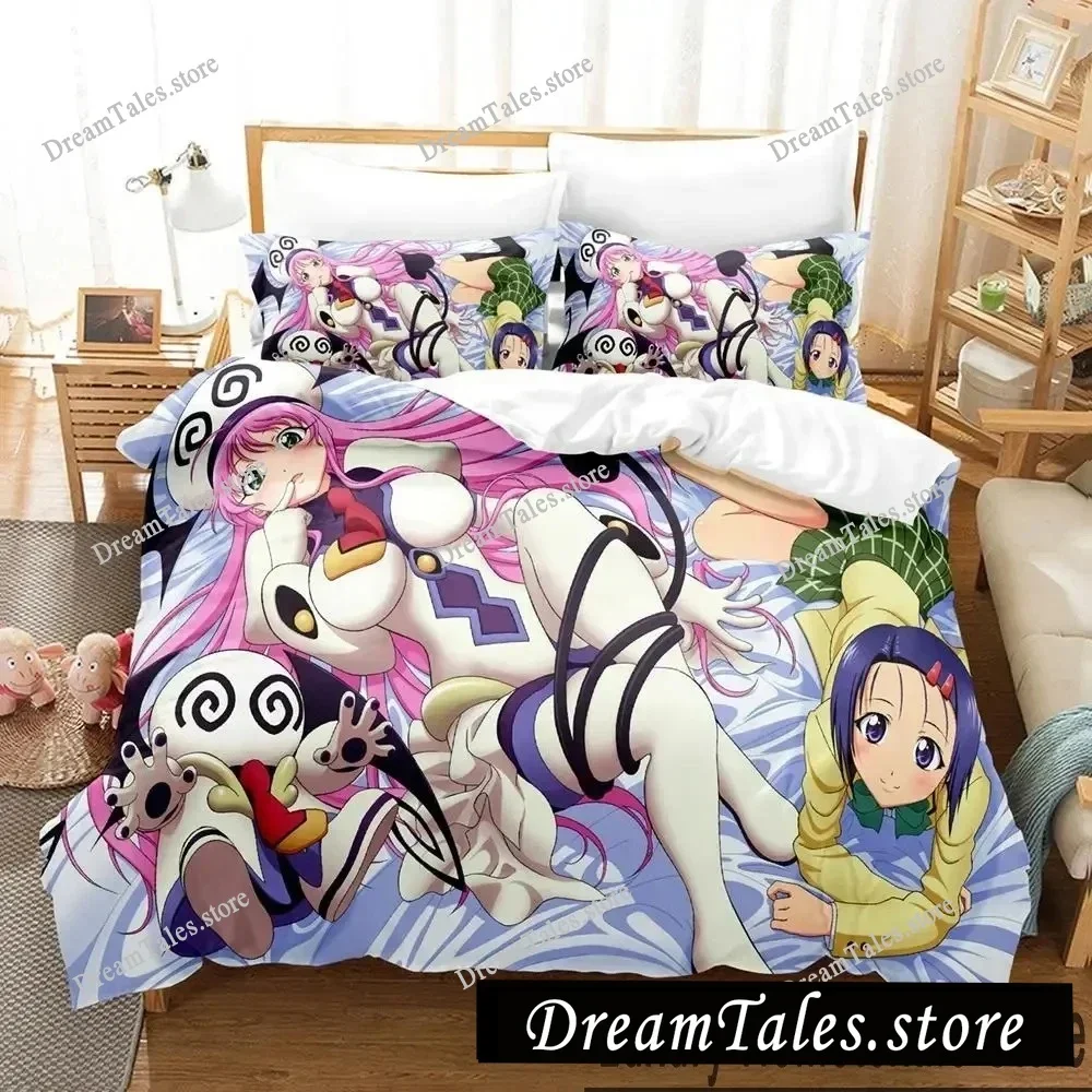Exquisite 3D Cartoon To Love Ru Darkness Wallpaper Print Bedding Set Duvet Cover Comforter Bed Youth Kids Girls Boys Gift
