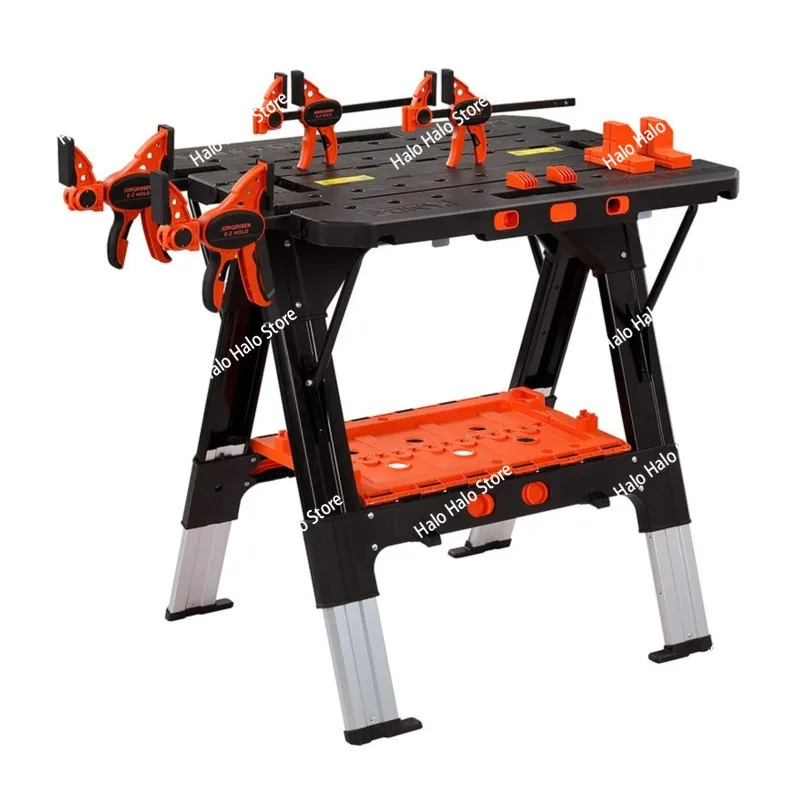 Multifunctional Folding Workbench Portable Woodworking Work Table Mobile Workstation Small Household DIY Operating Bench