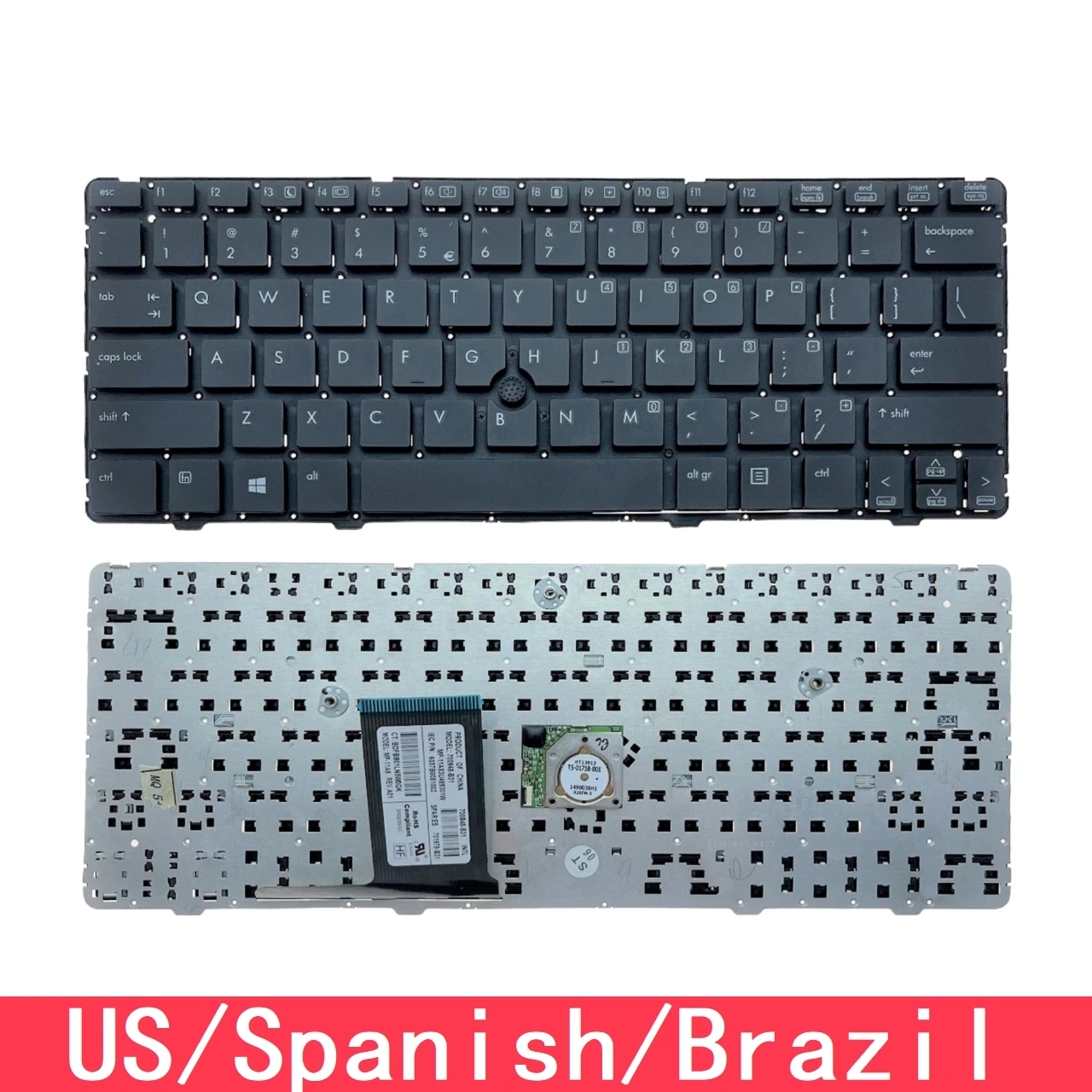 

For HP Elitebook 2560 2560P 2570 2570P Laptop Keyboard Replacement US Spanish Brazil 700948-B31 MP-11A83 700948-251 700948-161