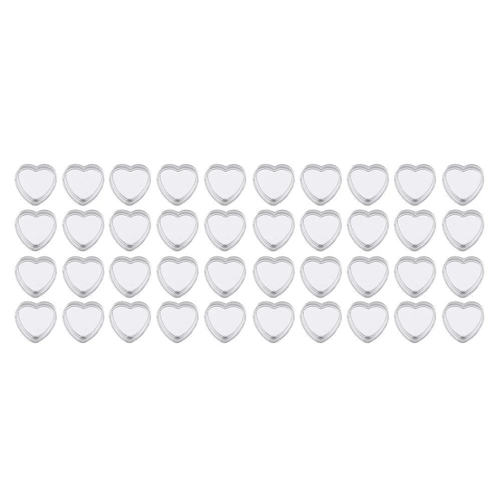 50 Pcs Container with Lid Eye Shadow Storage Box Heart Creams Pots Case for Travel