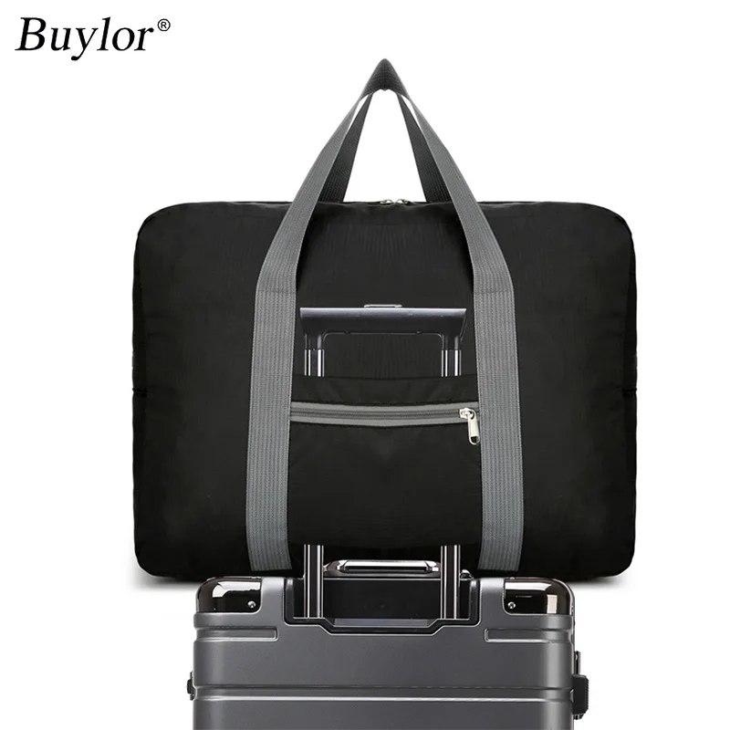 Buylor Folding Portable Travel Bag Outdoor Oxford Luggage Bag Large Capacity Storage Bag Convenient Plane Package for Trips
