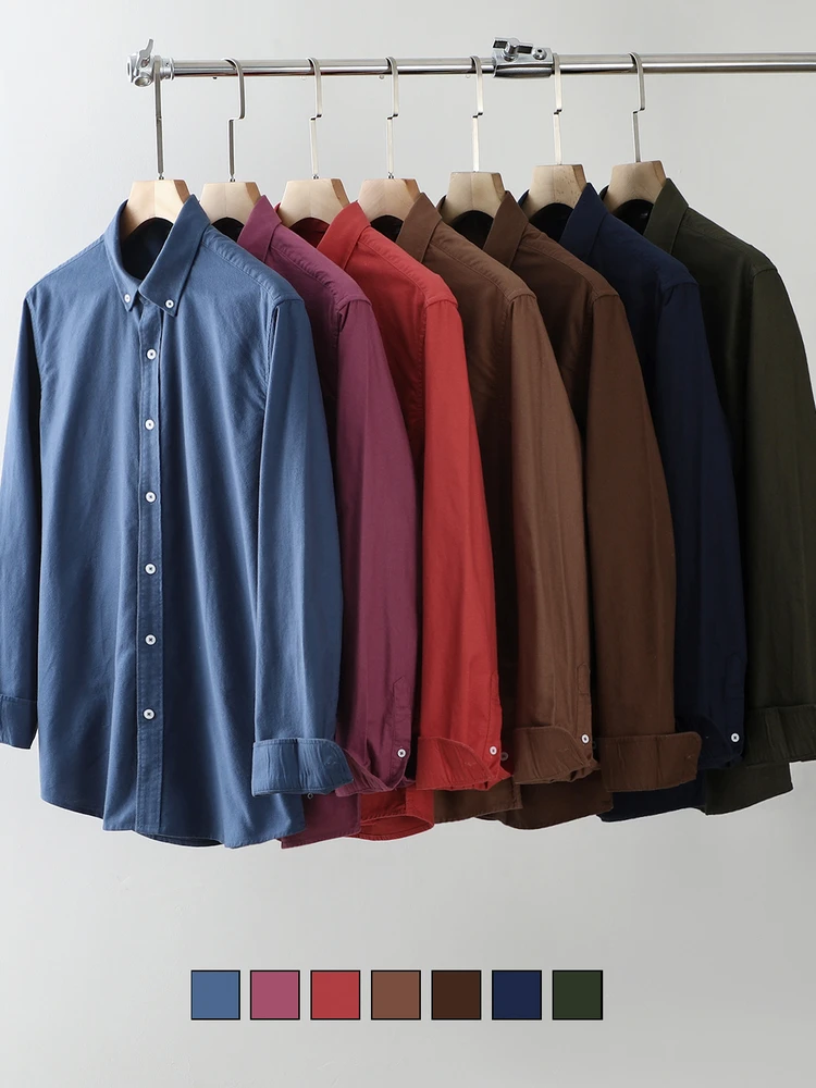 

Мужская хлопковая рубашка с длинным рукавом, повседневная, модная, городского стиля, дышащая, удобная, с воротником-стойкой, универсальная, осенне-зимняя новинка