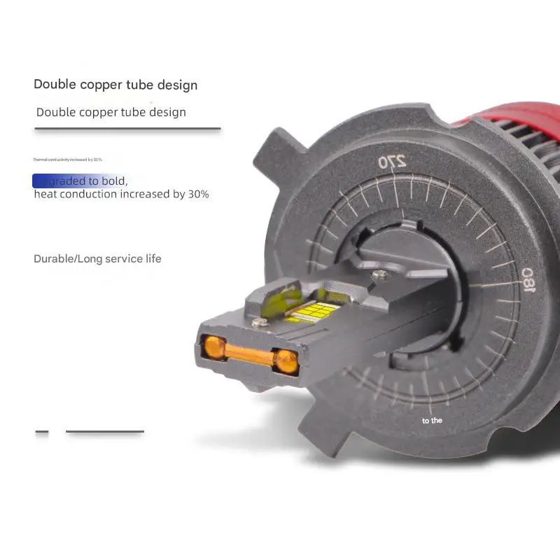 Hot Sale K13 260W Dual Copper Tube LED Headlight H4 H7 Hi-Lo Beam Ultra Bright White Light Penetration Car Accessories