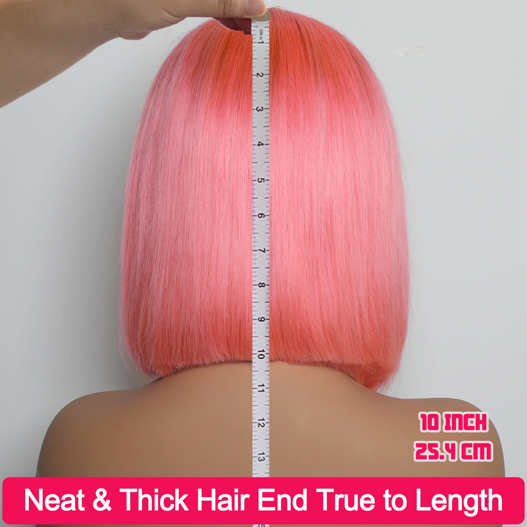 Pink Bob Wig Human Hair 13x4 Transparent Lace Front Human Hair Wigs Pre Plucked Brazilian Remy Human Hair Short Straight Bob Wig