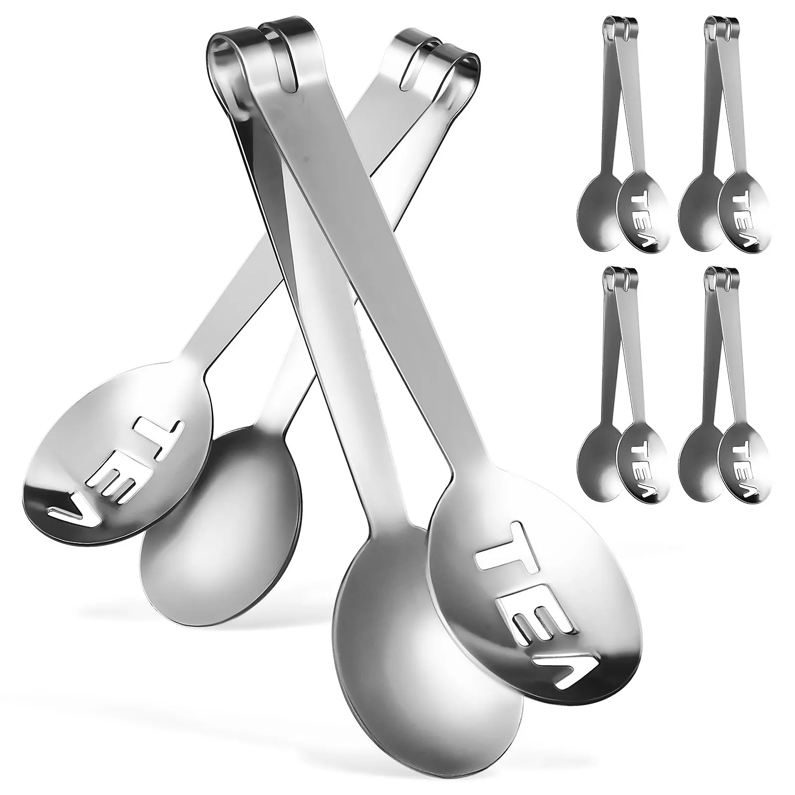 6Pcs Tea Bag Squeezer Tongs Stainless Steel Teabag Squeezer Exquisite Compact Tea Strainer Holder Serving Tongs for Appetizers