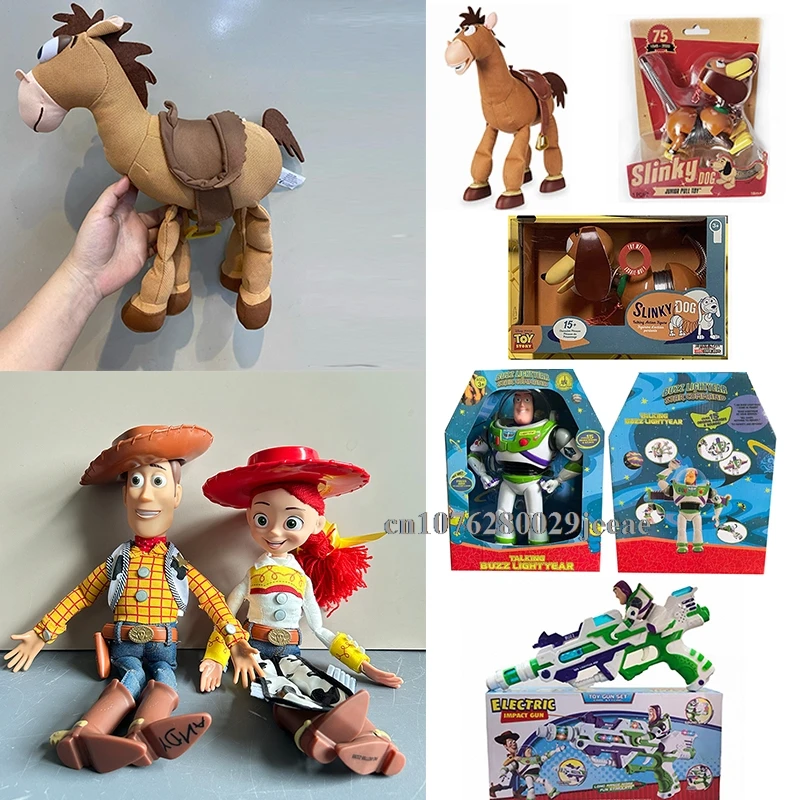 Disney Toy Story 4 Sheriff parlante Woody Jessie Buzz corazón rojo caballo dibujos animados Slinky perro parlante figura de acción muñeca regalo de cumpleaños