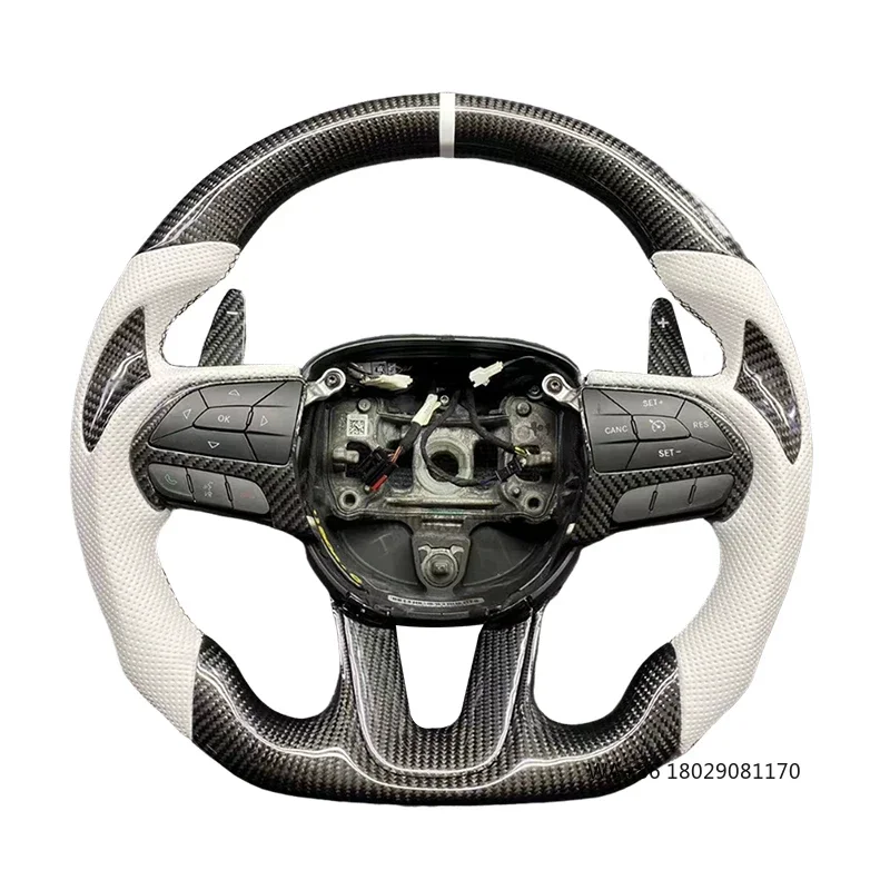 

Best Sellers Carbon Fiber Perforated Leather Wheel Fit for Dodge Challenger Car Steering Wheel