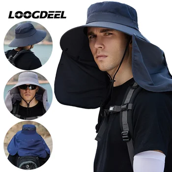 LOOGDEEL Summer Sunshade Fishing Cycling Cap Outdoor Sunscreen Face Covering Hat…