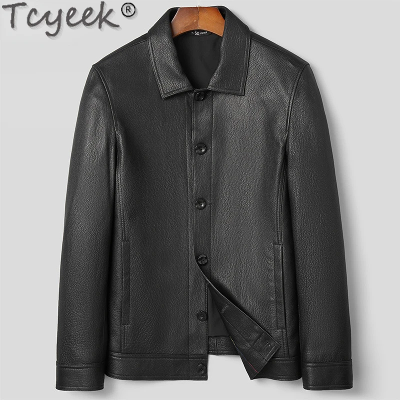 

Tcyeek Male Leather Jacket 100% Genuine Leather Man Jackets Spring Fall Men Clothing Fashion Short Goatskin Coats Slim Chaquetas