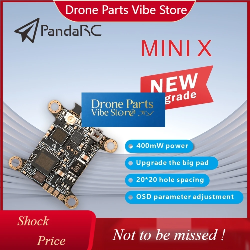 

DParts1New Upgrade PandaRC MINI X 400mW 5.8GHz FPV VTX 40CH With Large Pad & 20*20cm Mounting Hole FPV Transmitter For FPV Racin