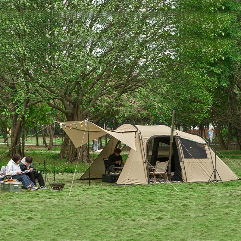 Special Large Outdoor Camping 1Big Hall 1 Bedroom For 5-6 People Big Family Party Travel Team Kakhi Tent Carpas