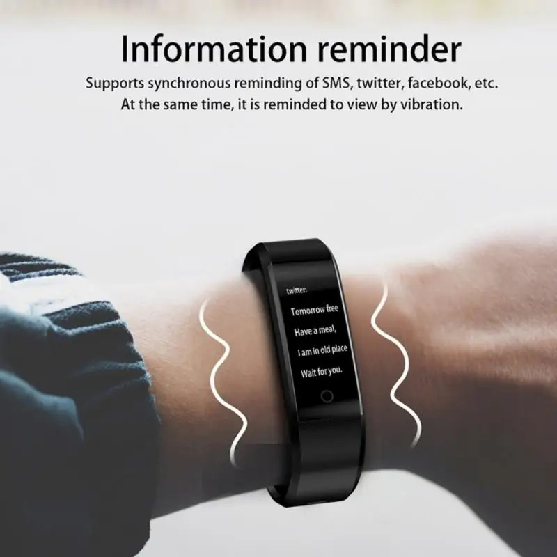 115Plus-reloj inteligente deportivo compatible con bluetooth, pulsera de salud, podómetro de Fitness con frecuencia cardíaca, 115