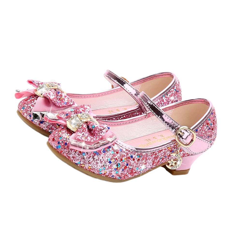 

Sequin Upper Children Dance Shoes Girls Spring Sports Kid High Heel Soft Non Slip Soles Comfortable Durable Use