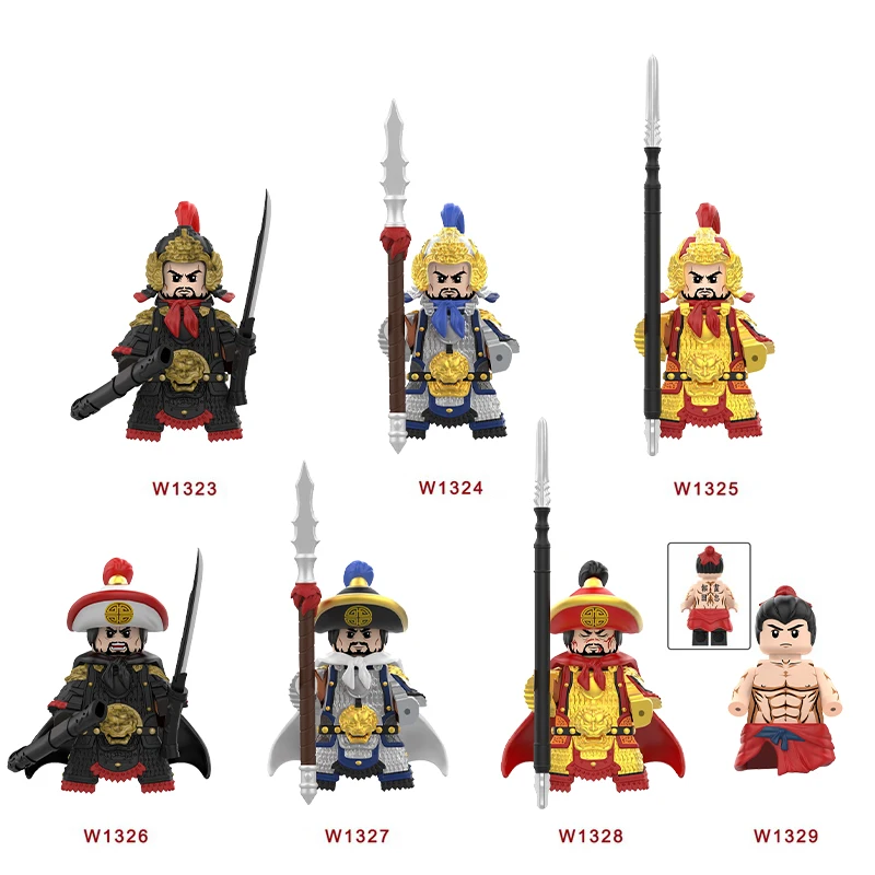 New Chinese Song Generals Yue Fei Hero Minifigure Armor Sword Pike Models Kids Toys Building Blocks Gift Boys Girls Moc Juguetes