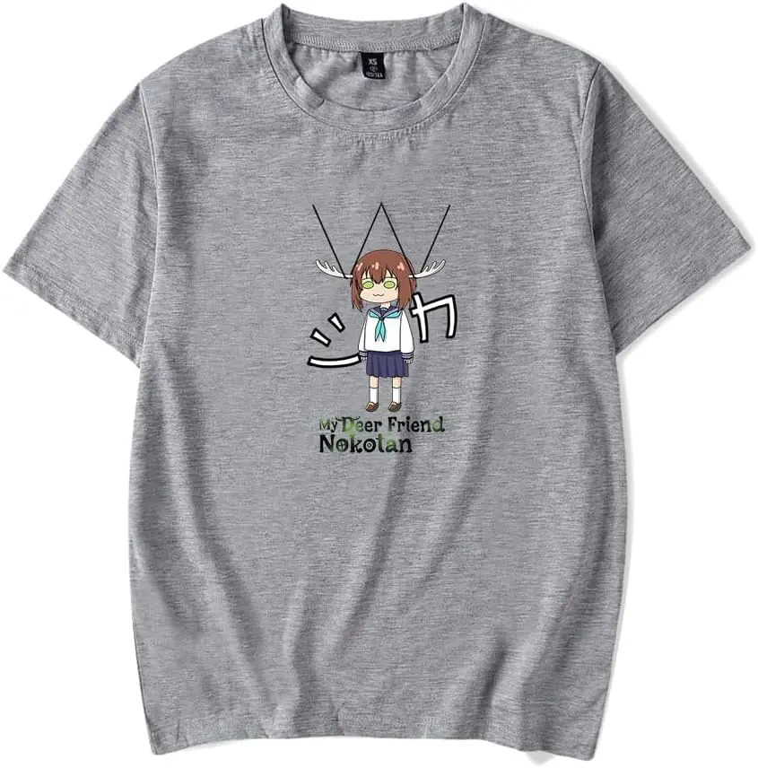 My Deer Friend Nokotan Merch Anime T-Shirt Casual Short Sleeved  Tees High Quality 100%Cotton Short Sleeve