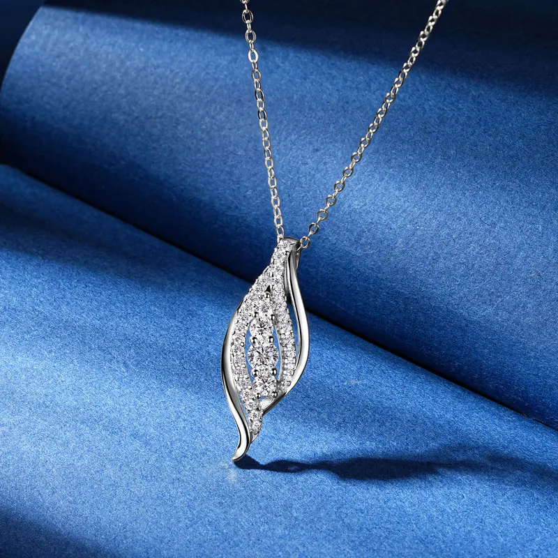 RAPRGOLD متعدد الحجم مويسانيتي قلادة قلادة سلاسل للنساء 925 فضة الزفاف غرامة مجوهرات هدايا مع شهادة