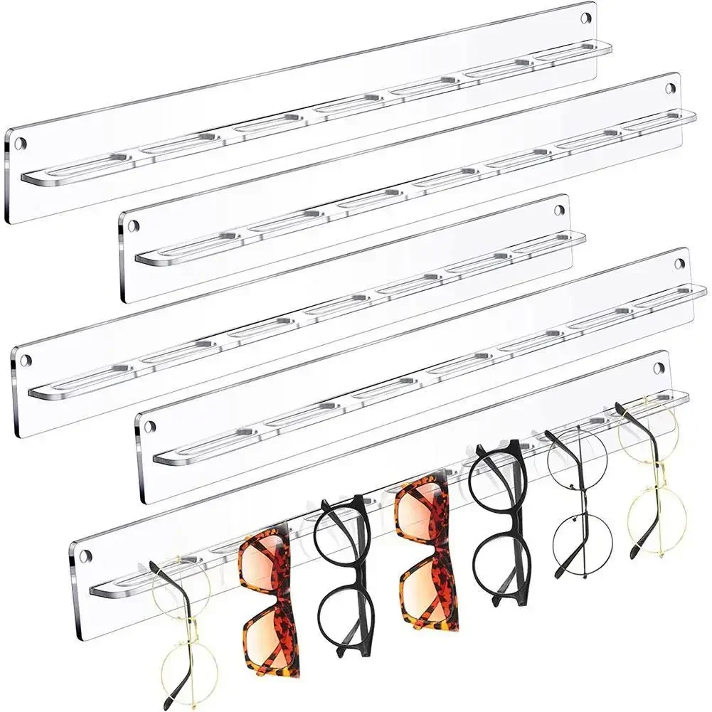 New Sunglasses Holder Organizer Acrylic Sunglasses Storage Hanger Rack Wall Mounted Eyeglasses Holder Eyewear Display Rack