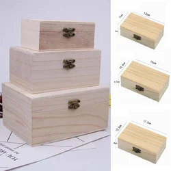 1/3pcs Log Color Rectangular Wooden Storage Box Square Hinged Storage Boxes Craft Gifts Box Jewelry Box Organizer Boxes