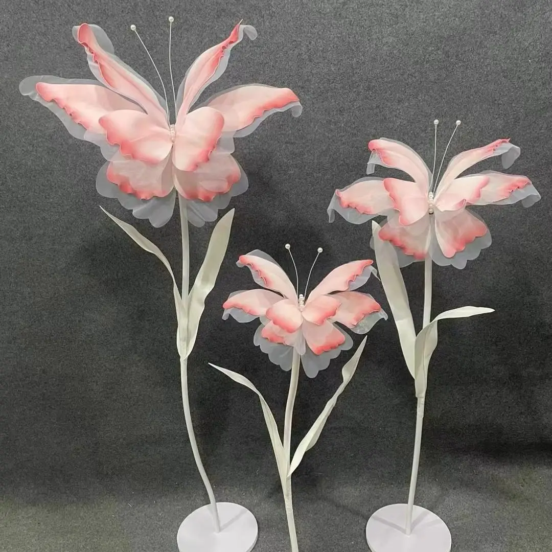 Wedding props simulation butterfly road decoration shopping mall large window outdoor three-dimensional paper art flower