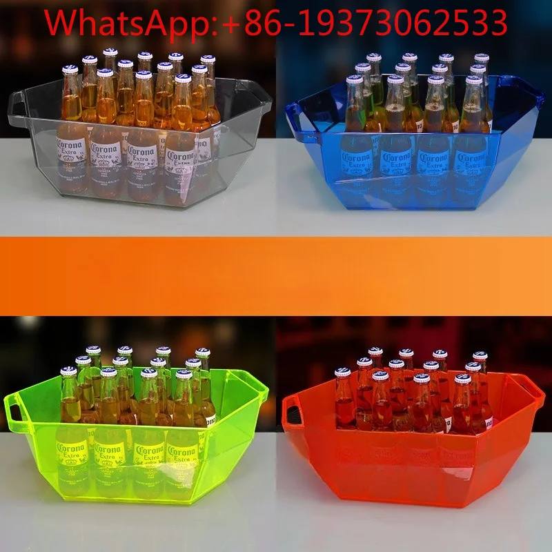 LED Bar Luminous Ice Bucket Creative Smoke Gray Ice Tank Wine Frame Ktv Champagne Bucket Foreign Wine Beer Ice