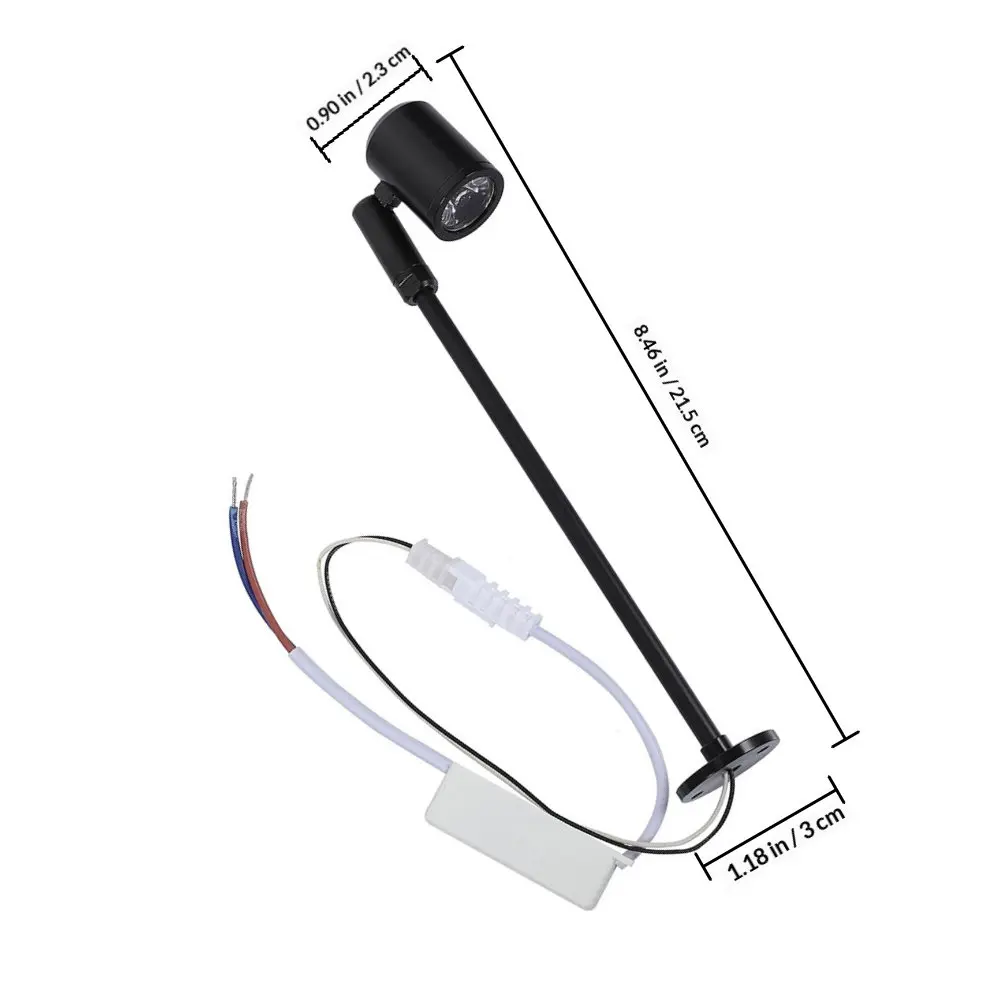 Jewelry Spotlight Mini LED Display Light with Pole Mount for Precise Beam Focus on Jewelry Artwork Showcase Cabinet Lighting