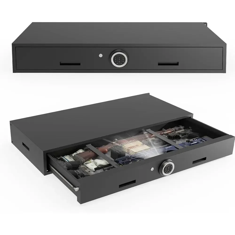 

Under Bed Firearm Safe with Digital Lock, Pistol Storage, Upgraded Security Panel, LED-lit Shotgun Cabinet, Quick Access