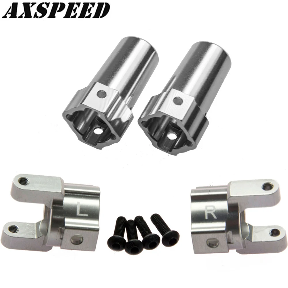 AXSPEED Aluminum Rear Axle Steering Knuckle C Hub Carrier Adapter Lockout Set for 1/10 RC Rock Crawler Car Axial SCX10