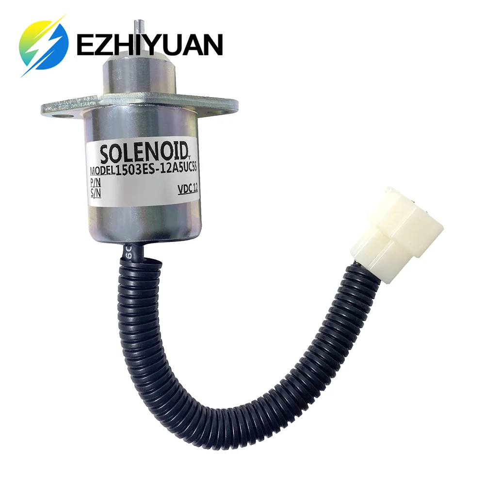 12V  Fuel Solenoid 1503ES-12S5SUC5S SA-5190-12 SK-1043-58 6281-910-011-00 fit For Iseki E3CD E3CE E3CF E3CG E3CD-T E3CC TG5330E4