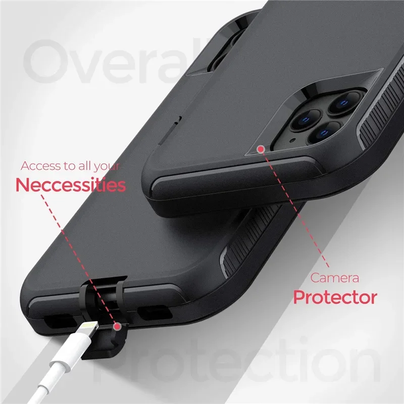 Capa defensora para iphone17 air 16 13 11 15 pro max 12 mini capa pesada à prova de choque para iphone x xs max xr 7 8 14 plus capas de armadura