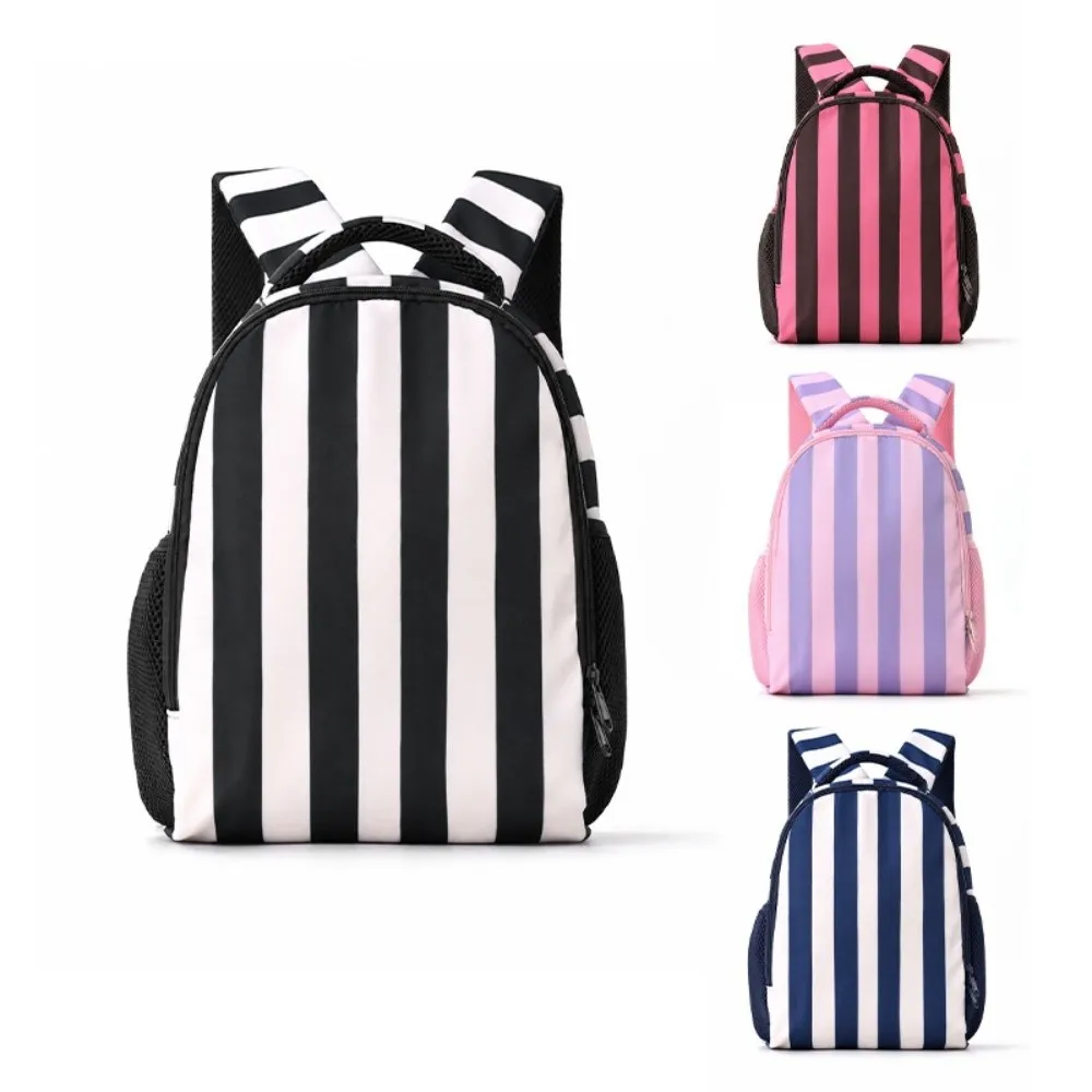 Fashionable Korean-style Striped Backpack Color-blocked Preppy Style Large Capacity School Bag Cute Waterproof