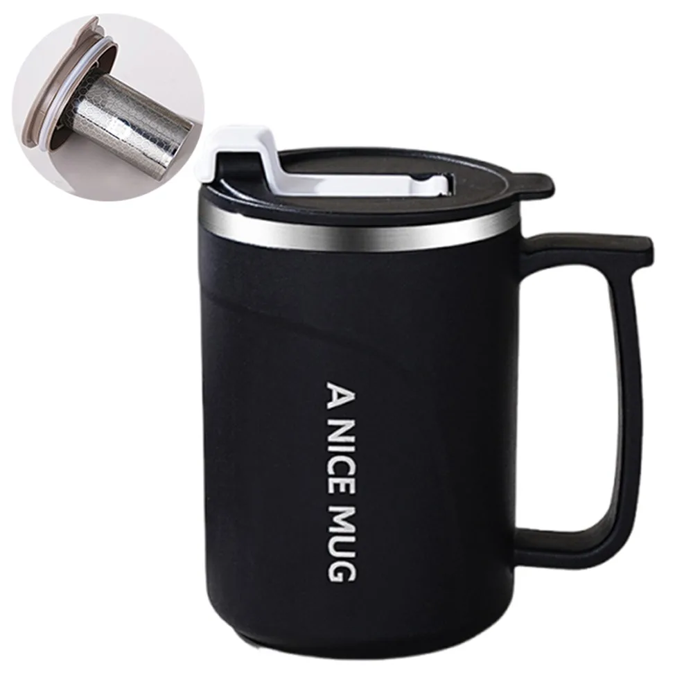 Tasse à café isolée de 500ml, Double couche, Thermos en acier inoxydable, anti-fuite, résistante à la chaleur, bouteille d'eau sous vide pour employé de bureau