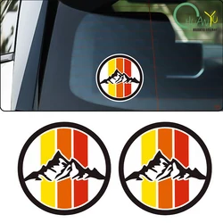 Retro three-color striped snow mountain SUV off-road rear windshield glass side windows decorated with car motorcycle stickers