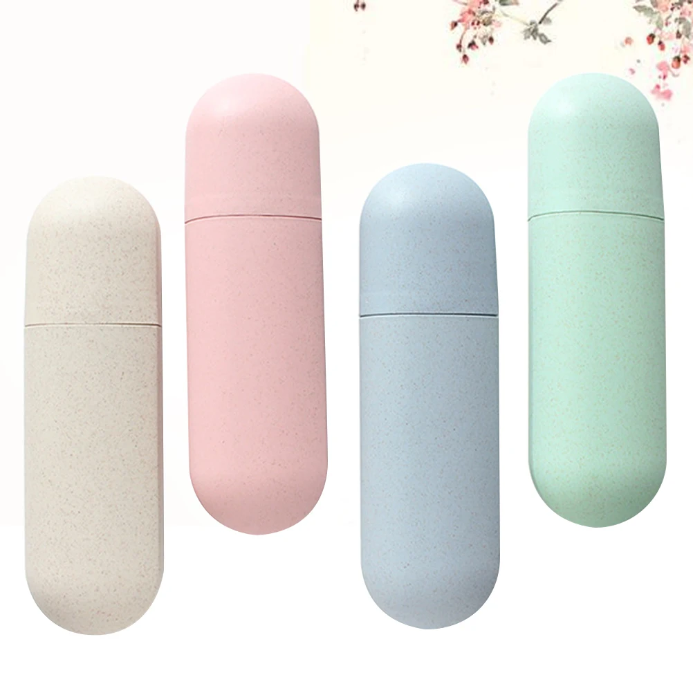 

4 Pcs Cases Portable Box Container Portable Toothbrush Box for Travel Lightweight Easy to Clean