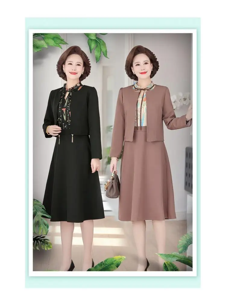 spring Business Suit Elegant Office Professional Dresses for Ladies 2022 Women 2 Piece Dress Long Sleeve Blazer Sleeveles