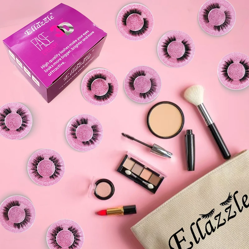 20 Pairs 3D Mink Lashes Cat Eyelashes Fluffy Wispy Volume Lashes Natural Feathery Effect Lightweight Flexible Band Fake Lashes