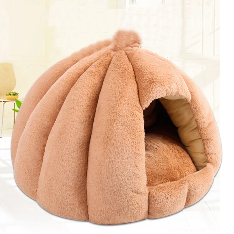 Pet Dog Bed Kennel Cat House Winter Warm Sleeping Bag Pumpkin Puppy Cushion Mat Cat Accessories House for Cats Cama Gato