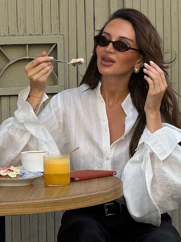 Faion Casual Loose Long Sve Women's Top Breathable Comfortable Faionable Loose Fit Long irt Girls Daily Wear